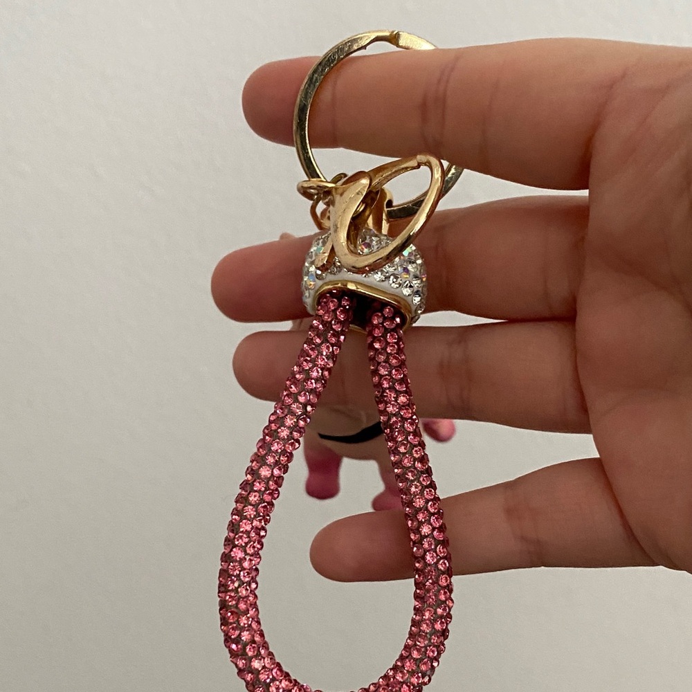Pink Dog Keychain with Rhinestones - Picture 2 of 6